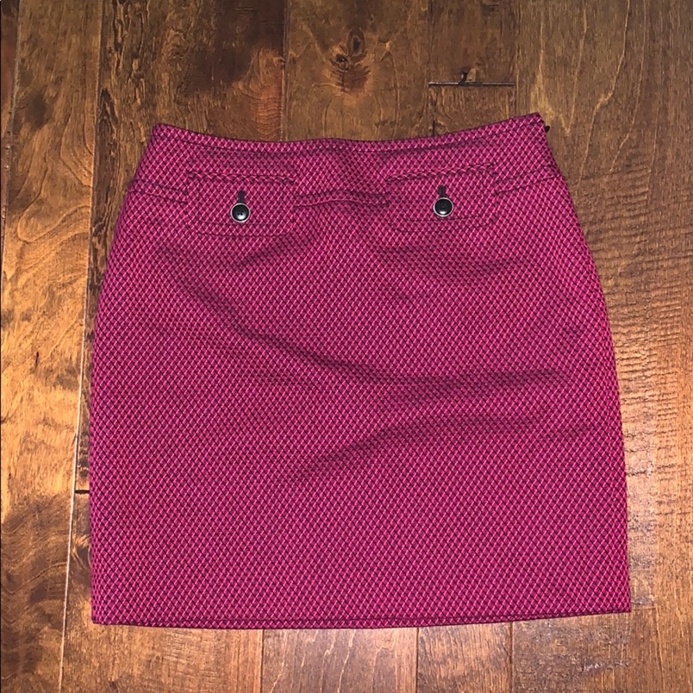 Loft petite pink and black skirt